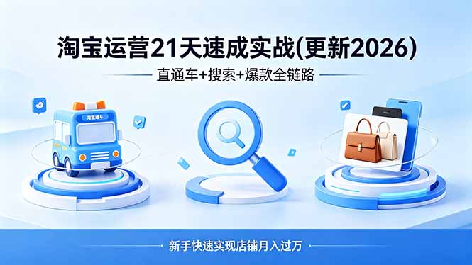 淘宝运营21天速成实战(更新4月|副业联盟