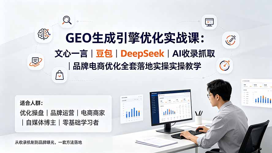 GEO生成引擎优化实战课:文心一言|豆包|DeepSeek|AI收录抓取|品牌电商优化全套落地实操教学|副业联盟
