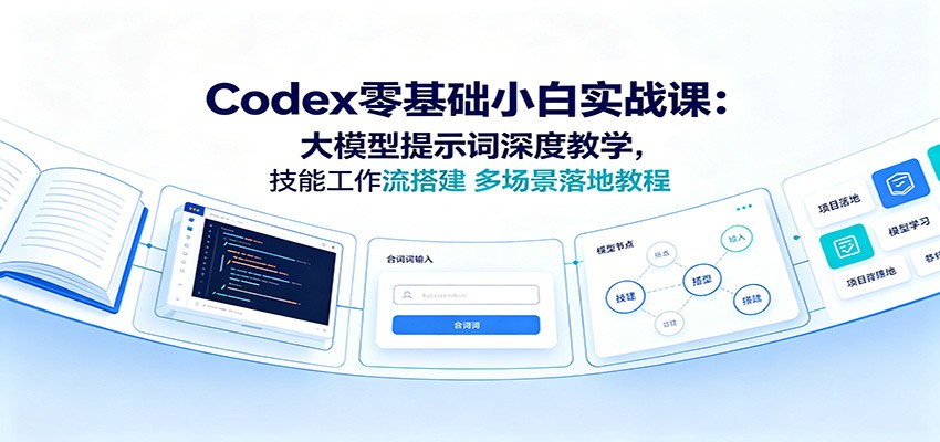 Codex零基础小白实战课:大模型提示词深度教学,技能工作流搭建多场景落地教程|副业联盟