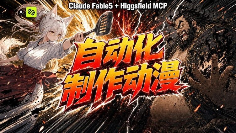AI自动化动漫制作!Claude Fable 5接入Higgsfield MCP,直接生成完整创意内容|副业联盟