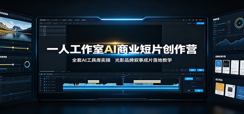 一人工作室AI商业短片创作营:全套AI工具库实操,光影品牌叙事成片落地教学|副业联盟