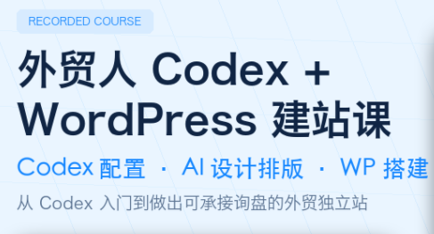 外贸人Codex + WordPress建站课|副业联盟
