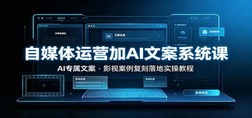 自媒体运营加AI文案系统课::AI专属文案,影视案例复刻落地实操教程|副业联盟
