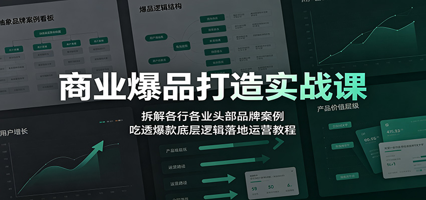 商业爆品打造实战课：拆解各行各业头部品牌案例，吃透爆款底层逻辑落地运营教程|副业联盟