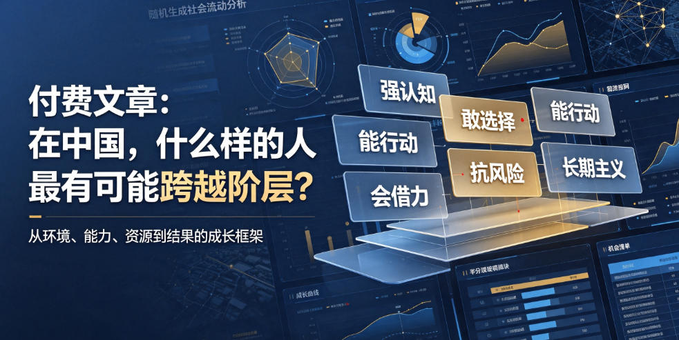 付费文章:在中国,什么样的人最有可能跨越阶层?|副业联盟