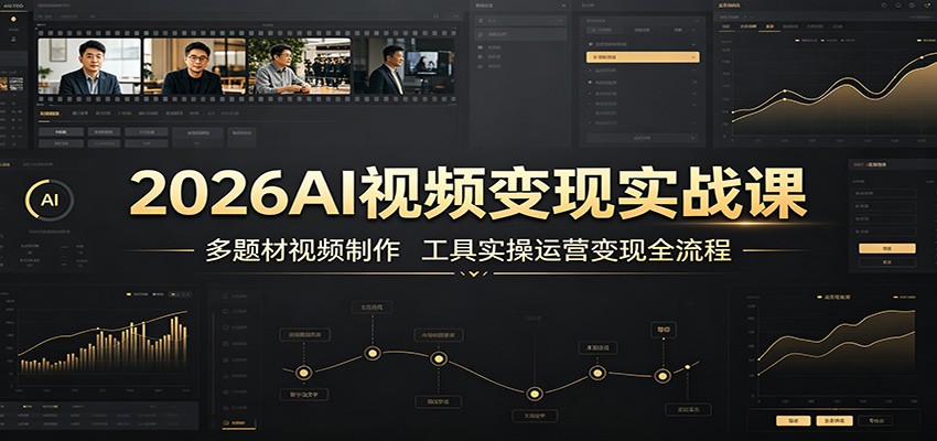 2026AI视频变现实战课:多题材视频制作,工具实操运营变现全流程|副业联盟