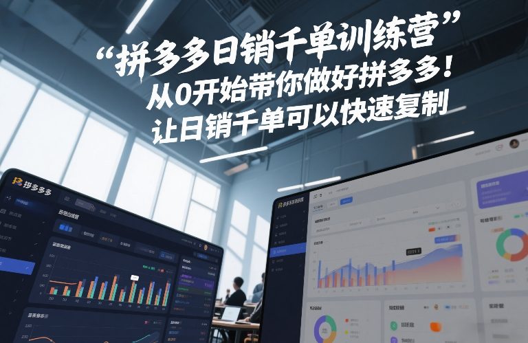拼多多日销千单训练营，从0开始带你做好拼多多，让日销千单可以快速复制(更新26年7月)|副业联盟