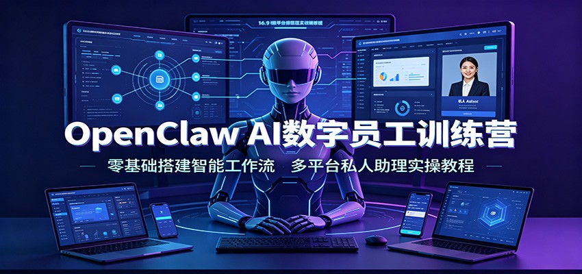OpenClaw AI数字员工训练营:零基础搭建智能工作流,多平台私人助理实操教程|副业联盟