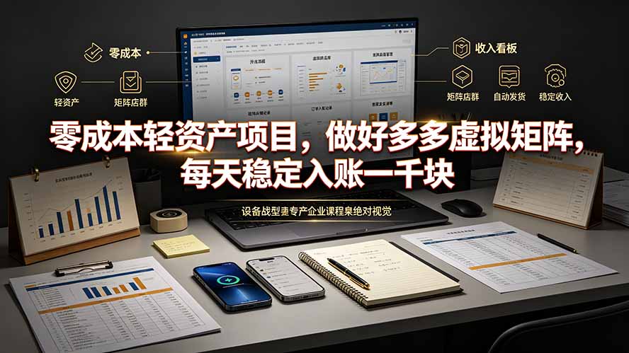 零成本轻资产项目,做好多多虚拟矩阵,每天稳定入账一千块|副业联盟