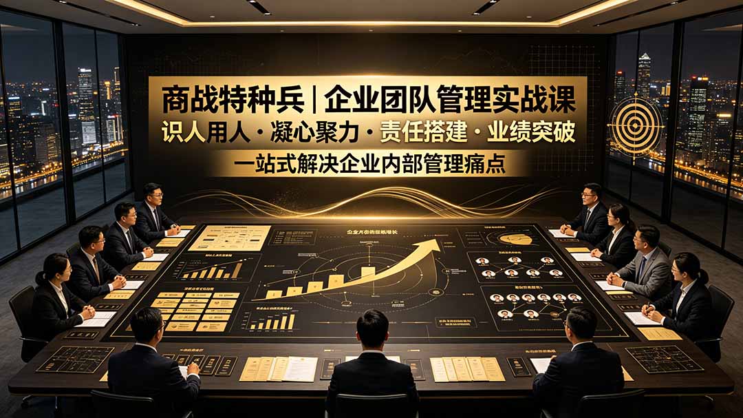 商战特种兵｜企业团队管理实战课：识人用人｜凝心聚力｜责任搭建｜业绩突破，一站式解决企业内部管理痛点|副业联盟