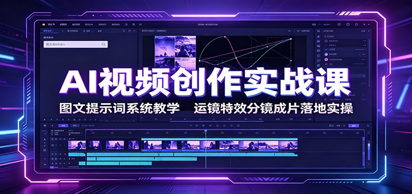 AI视频创作实战课:图文提示词系统教学,运镜特效分镜成片落地实操|副业联盟