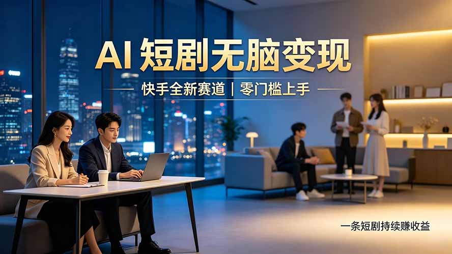 别乱找副业了，快手 AI 短剧零门槛长久被动增收|副业联盟