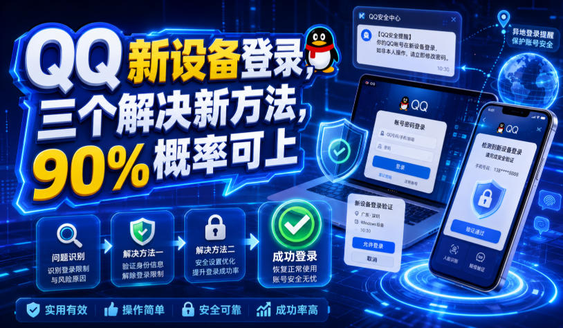 QQ新设备登录，三个解决新方法，90%概率可上|副业联盟