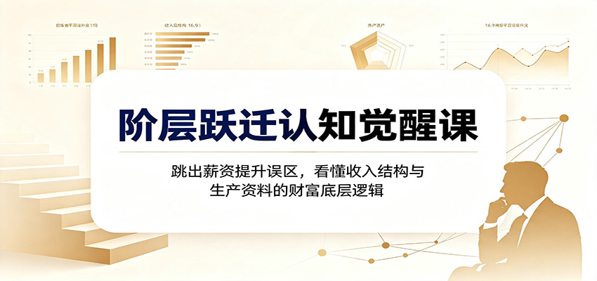阶层跃迁认知觉醒课：跳出薪资提升误区，看懂收入结构与生产资料的财富底层逻辑|副业联盟