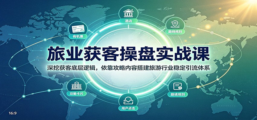 旅业获客操盘实战课：深挖获客底层逻辑，依靠攻略内容搭建旅游行业稳定引流体系|副业联盟