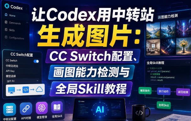 让Codex用中转站生成图片：CC Switch配置、画图能力检测与全局Skill教程|副业联盟