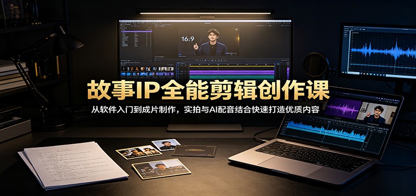 故事IP全能剪辑创作课：从软件入门到成片制作，实拍与AI配音结合快速打造优质内容 - 副业联盟|副业联盟