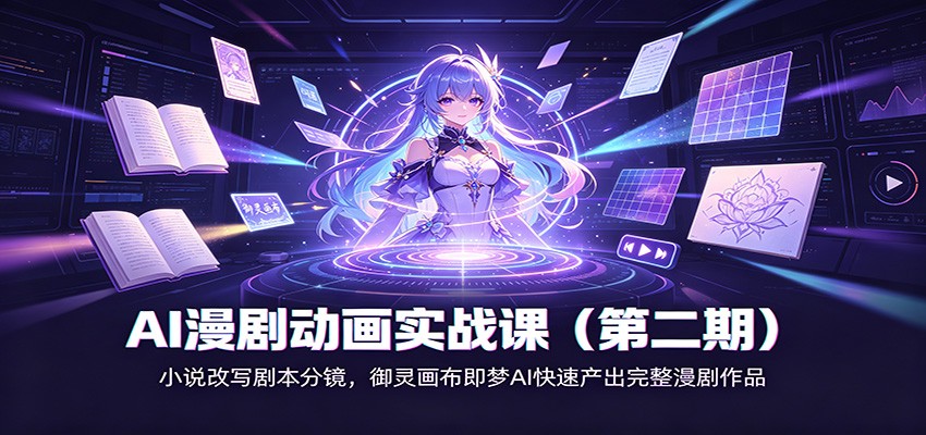 AI漫剧动画实战课(第二期)：小说改写剧本分镜，御灵画布即梦AI快速产出完整漫剧作品 - 副业联盟|副业联盟