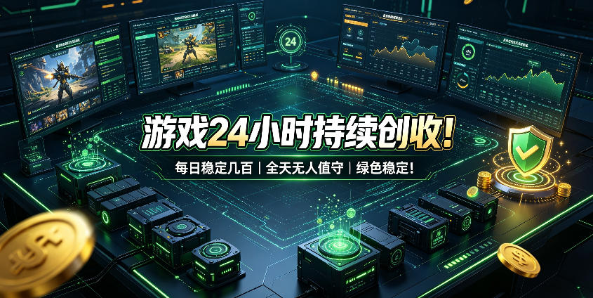 游戏24小时持续创收!每日稳定几百,全天无人值守,绿色稳定!【揭秘】|副业联盟