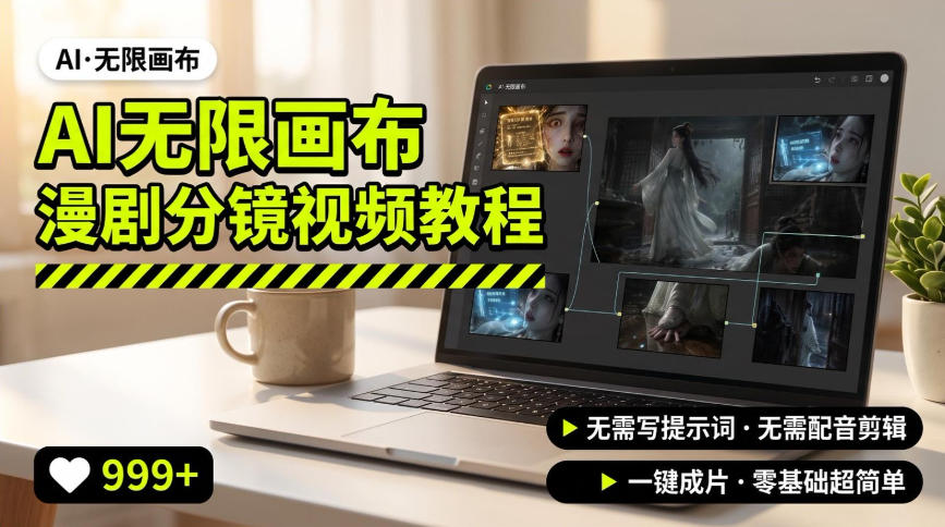 AI无限画布制作爆款漫剧分镜视频搭建教程,无需写脚本,无需制作音频,一键制作超简单|副业联盟