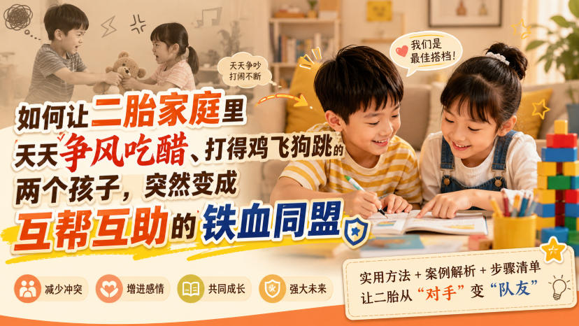 付费文章：如何让二胎家庭里天天争风吃醋、打得鸡飞狗跳的两个孩子，突然变成互帮互助的铁血同盟？|副业联盟