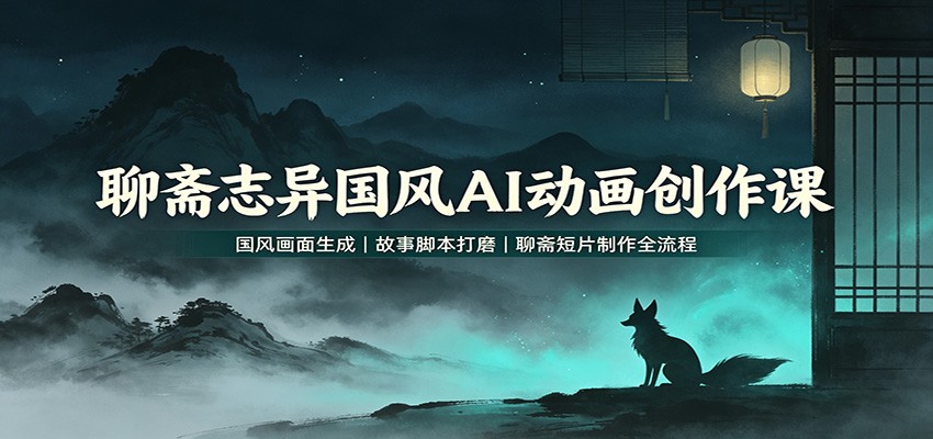 聊斋志异国风AI动画创作课：国风画面生成，故事脚本打磨，聊斋短片制作全流程 - 副业联盟|副业联盟