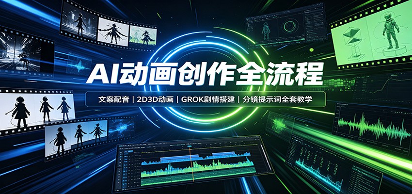 AI动画创作全流程:文案配音,2D3D动画,GROK剧情搭建,分镜提示词全套教学|副业联盟