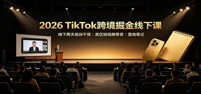 2026 TikTok跨境掘金线下课：线下两天培训干货，美区短视频带货落地笔记 - 副业联盟|副业联盟