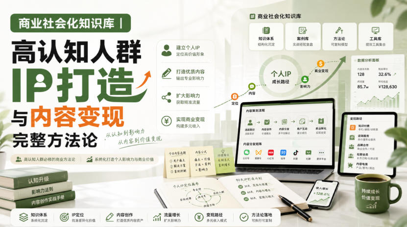 商业社会化知识库|高认知人群IP打造与内容变现完整方法论【文档】