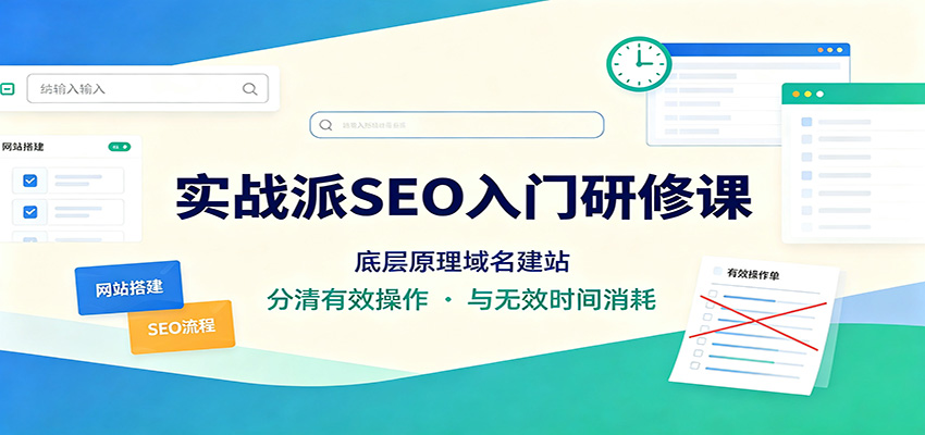 实战派SEO入门研修课：底层原理域名建站，分清有效操作与无效时间消耗 - 副业联盟|副业联盟