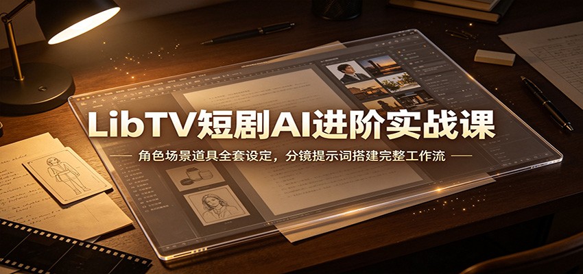 LibTV短剧AI进阶实战课：角色场景道具全套设定，分镜提示词搭建完整工作流|副业联盟