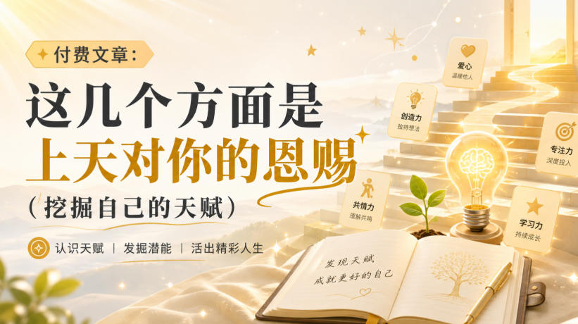 付费文章:这几个方面是上天对你的恩赐(挖掘自己的天赋)|副业联盟