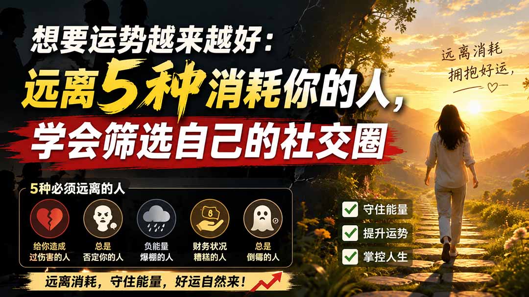付费文章:想要运势越来越好:远离5种消耗你的人,学会筛选自己的社交圈|副业联盟