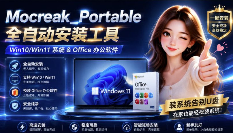 Mocreak全自动安装office和win10、win11系统,告别U盘装系统,使用安全可靠|副业联盟