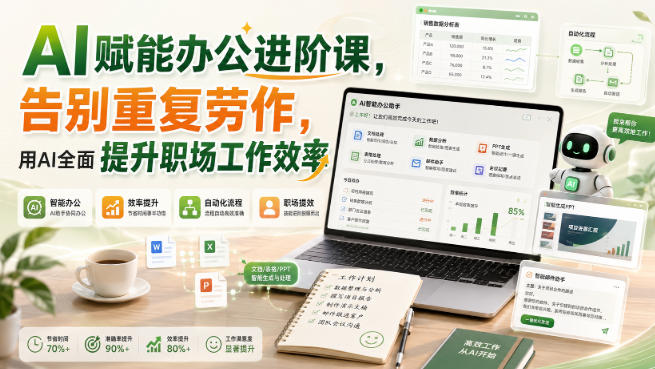 AI赋能办公进阶课,告别重复劳作,用AI全面提升职场工作效率|副业联盟