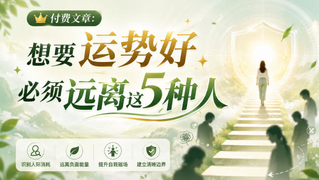付费文章:想要运势好,必须远离这5种人|副业联盟