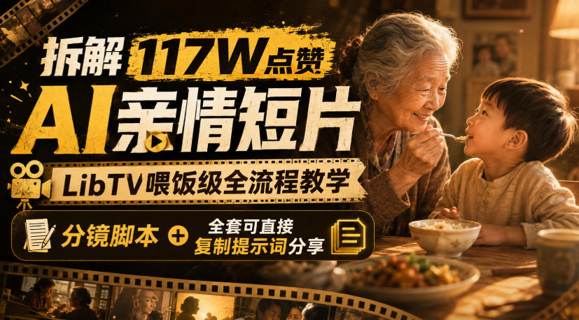 拆解117W点赞AI亲情短片，LibTV喂饭级全流程教学，分镜脚本+全套可直接复制提示词分享 - 副业联盟|副业联盟