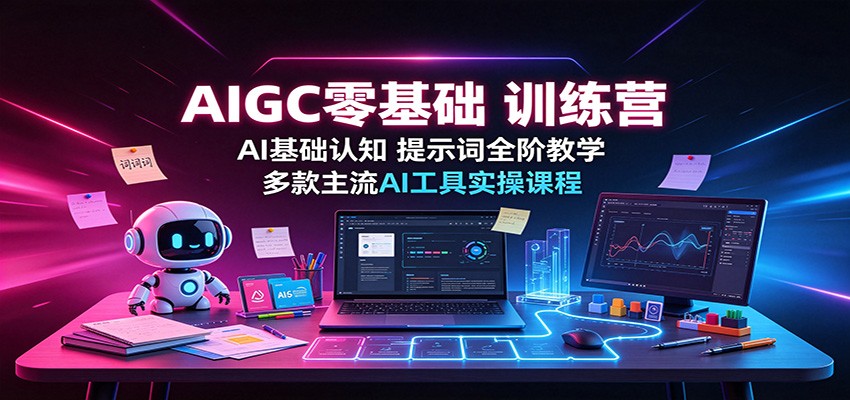 AIGC零基础训练营：AI基础认知，提示词全阶教学，多款主流AI工具实操课程|副业联盟