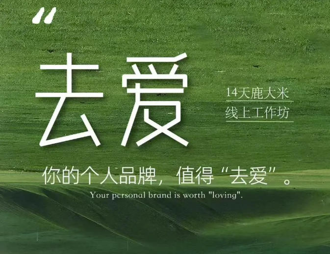 去爱14天鹿大米线上工作坊，你的个人品牌，值得“去爱”|副业联盟