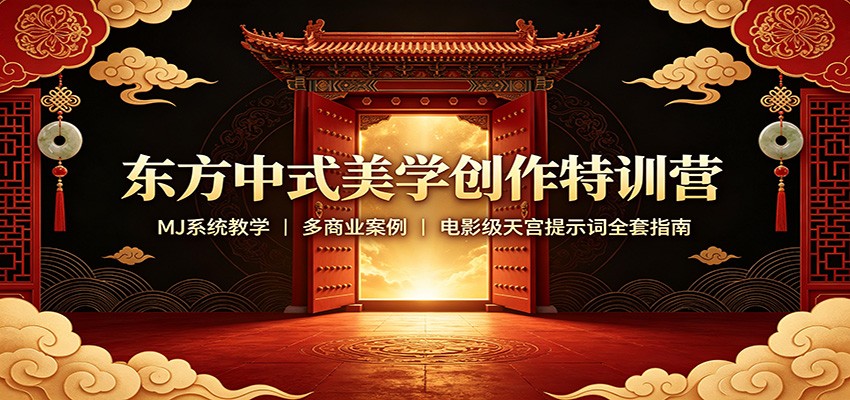 东方中式美学创作特训营:MJ系统教学,多商业案例,电影级天宫提示词全套指南|副业联盟
