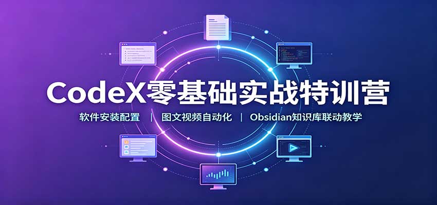 CodeX零基础实战特训营:软件安装配置,图文视频自动化,Obsidian知识库联动教学|副业联盟