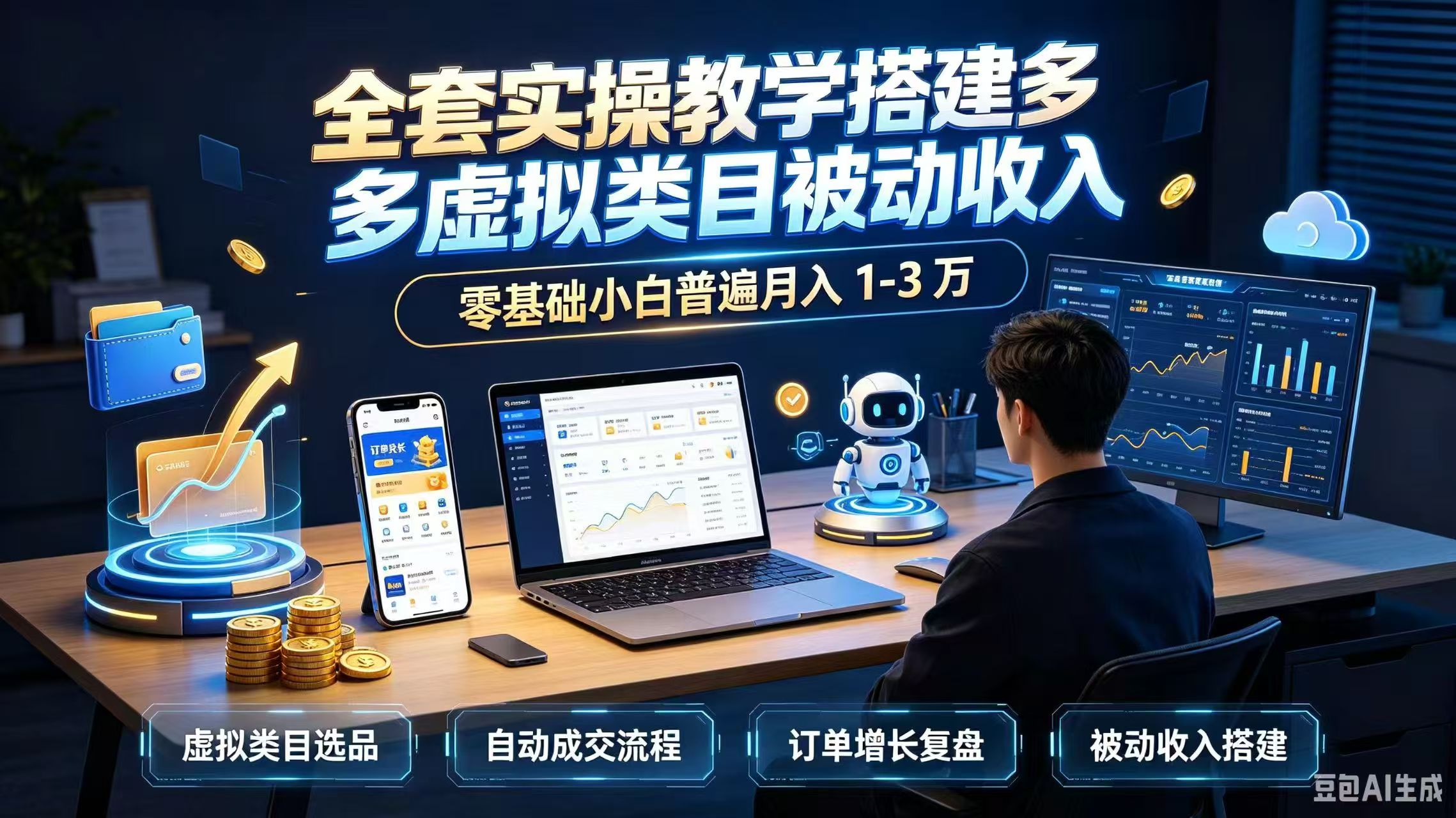全套实操教学搭建多多虚拟类目被动收入，零基础小白普遍月入 1-3 万 - 副业联盟|副业联盟