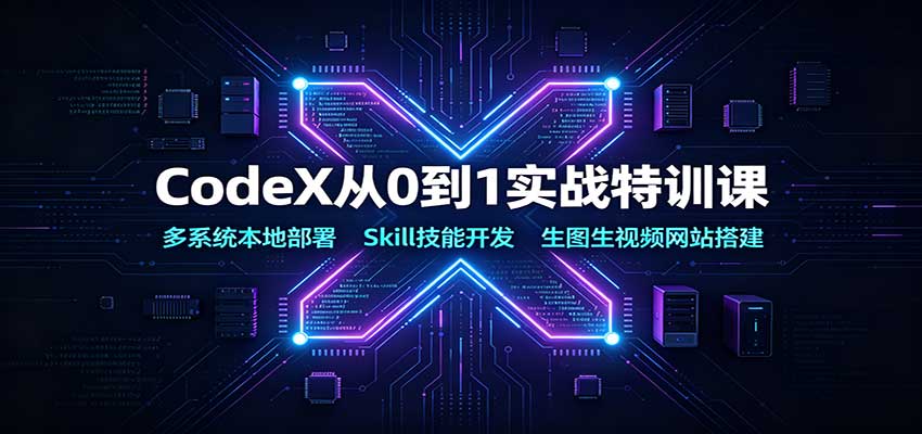 CodeX从0到1实战特训课：多系统本地部署，Skill技能开发，生图生视频网站搭建 - 副业联盟|副业联盟