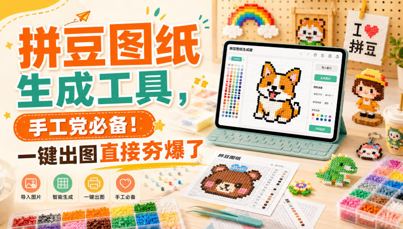 拼豆图纸生成工具，手工党必备！一键出图直接夯爆了 - 副业联盟|副业联盟