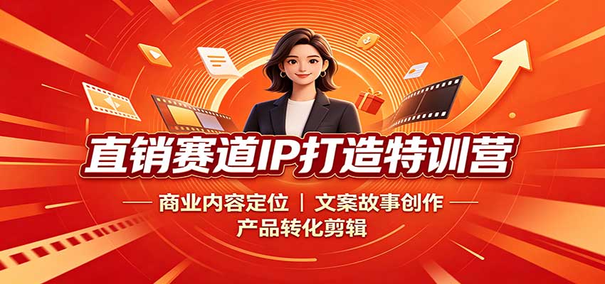 直销赛道IP打造特训营:商业内容定位,文案故事创作,产品转化剪辑|副业联盟