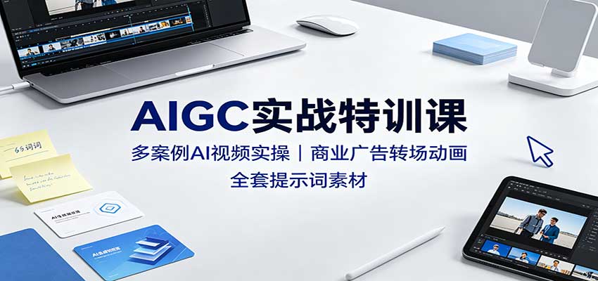 AIGC实战特训课：多案例AI视频实操，商业广告转场动画，全套提示词素材|副业联盟