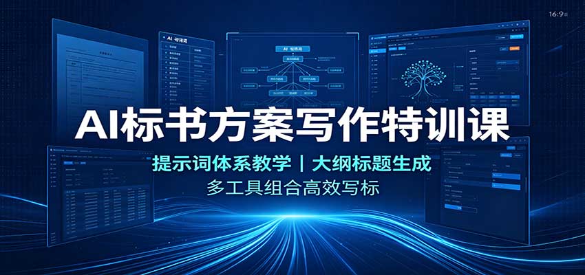 AI标书方案写作特训课:提示词体系教学,大纲标题生成,多工具组合高效写标|副业联盟