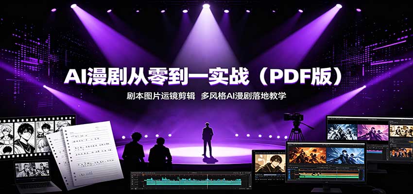 AI漫剧从零到一实战(PDF版):剧本图片运镜剪辑,多风格AI漫剧落地教学|副业联盟