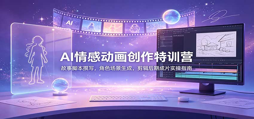 AI情感动画创作特训营：故事脚本撰写，角色场景生成，剪辑后期成片实操指南 - 副业联盟|副业联盟