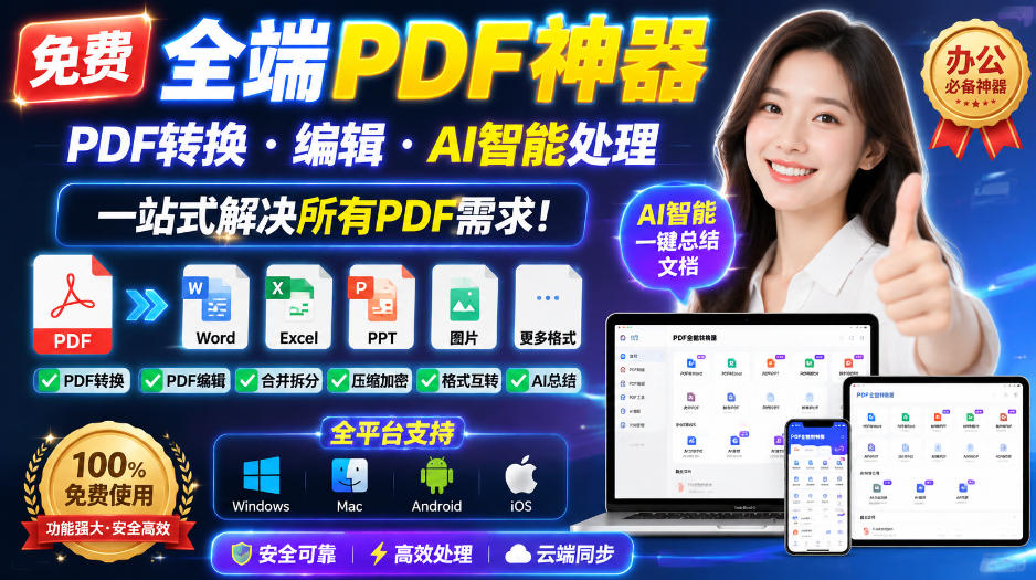 免费全端PDF神器，PDF转换·编辑·AI智能处理，一站式解决所有PDF需求! - 副业联盟|副业联盟